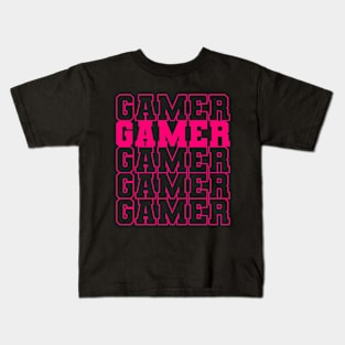 Varsity Gamer On Repeat Collegiate Student Style Kids T-Shirt